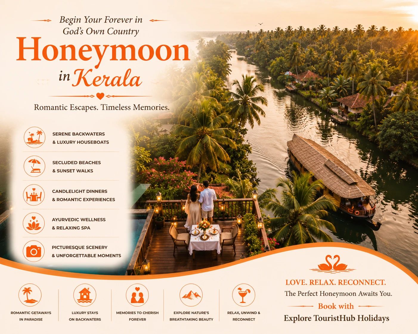 Kerala honeymoon trip with Touristhub holidays