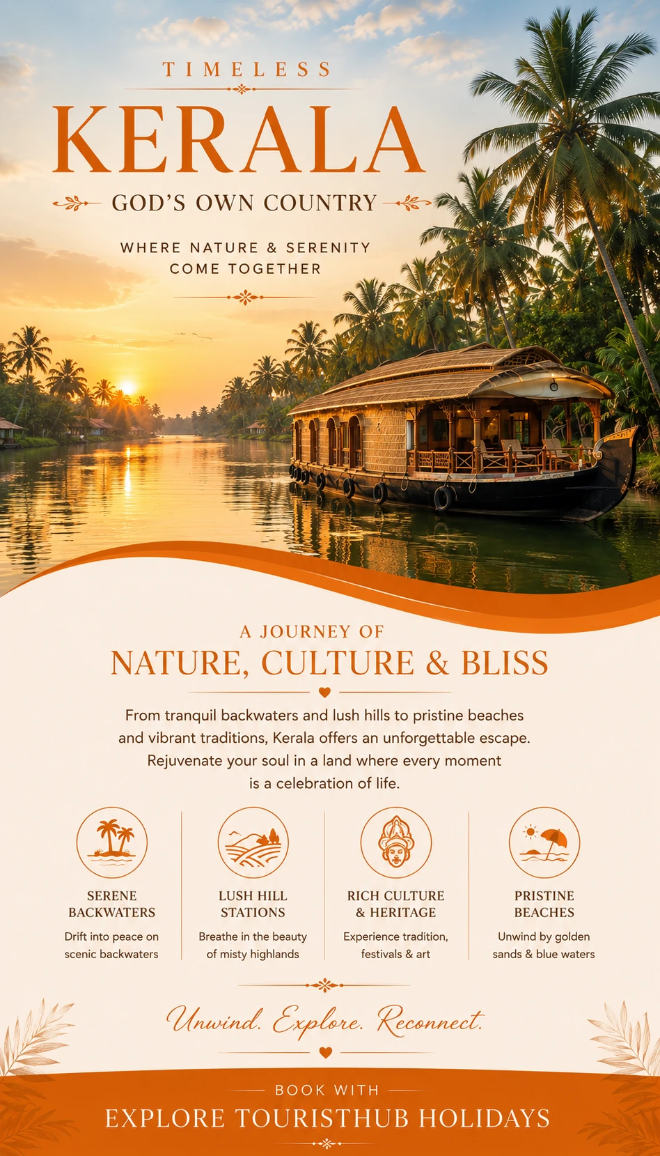 Alleppey houseboat package tour with Touristhub holidays