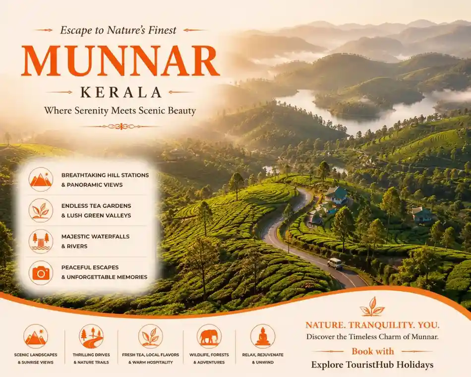 Munnar Alleppey tour packages from Rajkot with Touristhub holidays