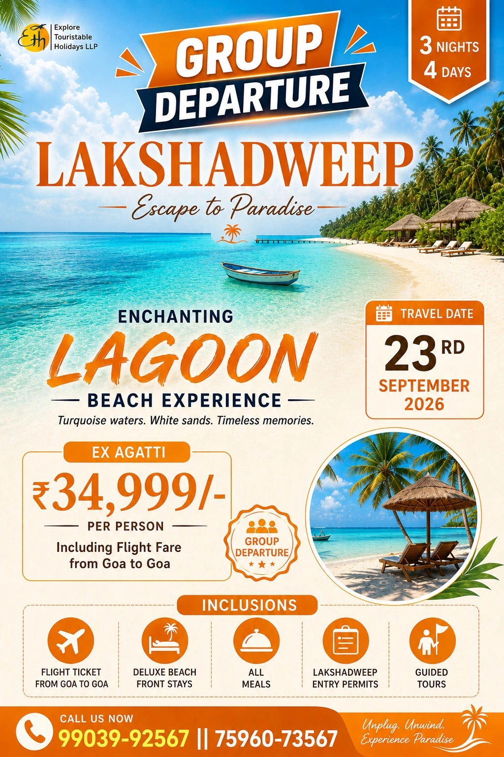 Goa to Lakshadweep group tour with Touristhub Holidays