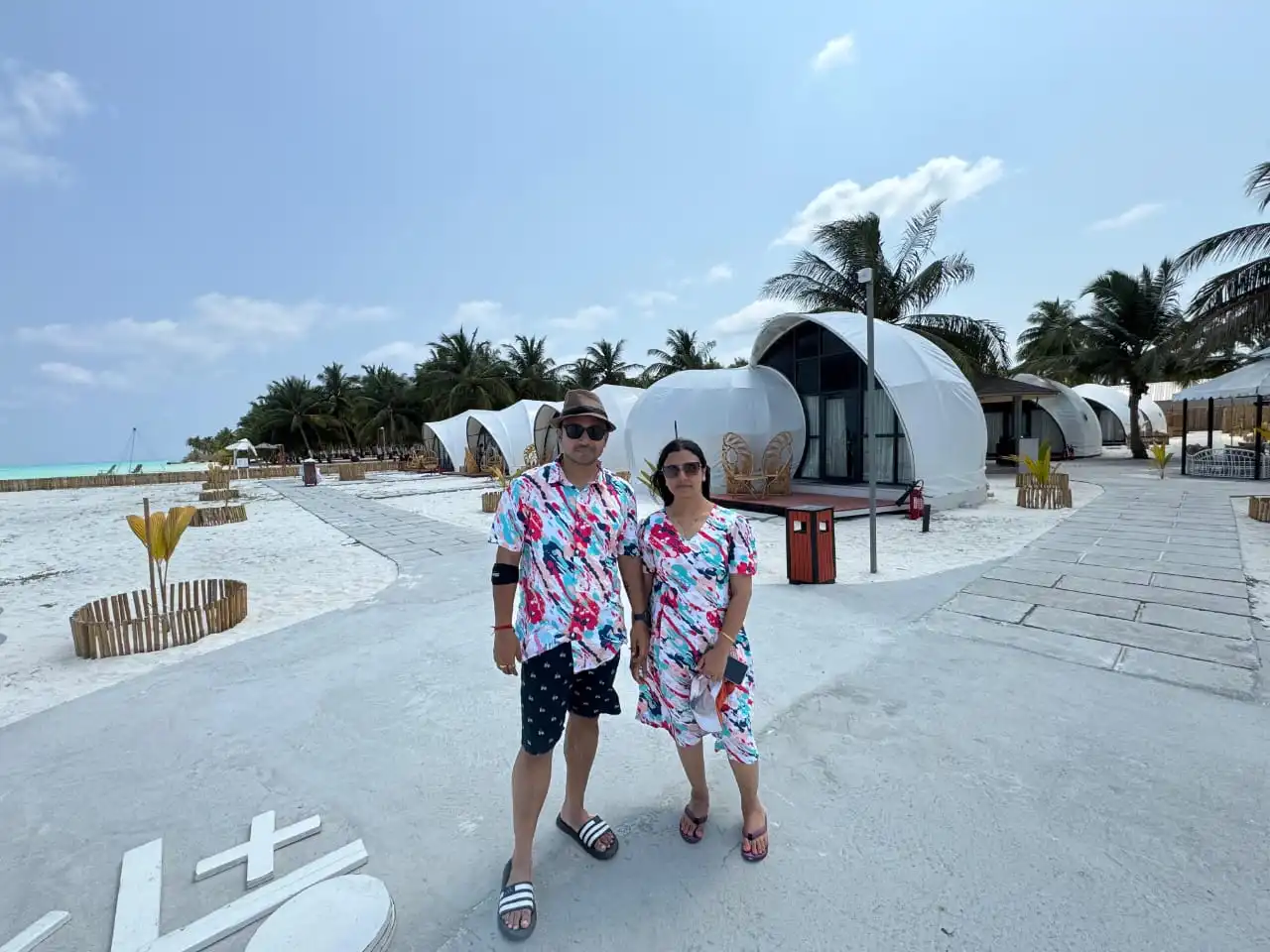 happy guest at tent city bangaram with touristhubindia